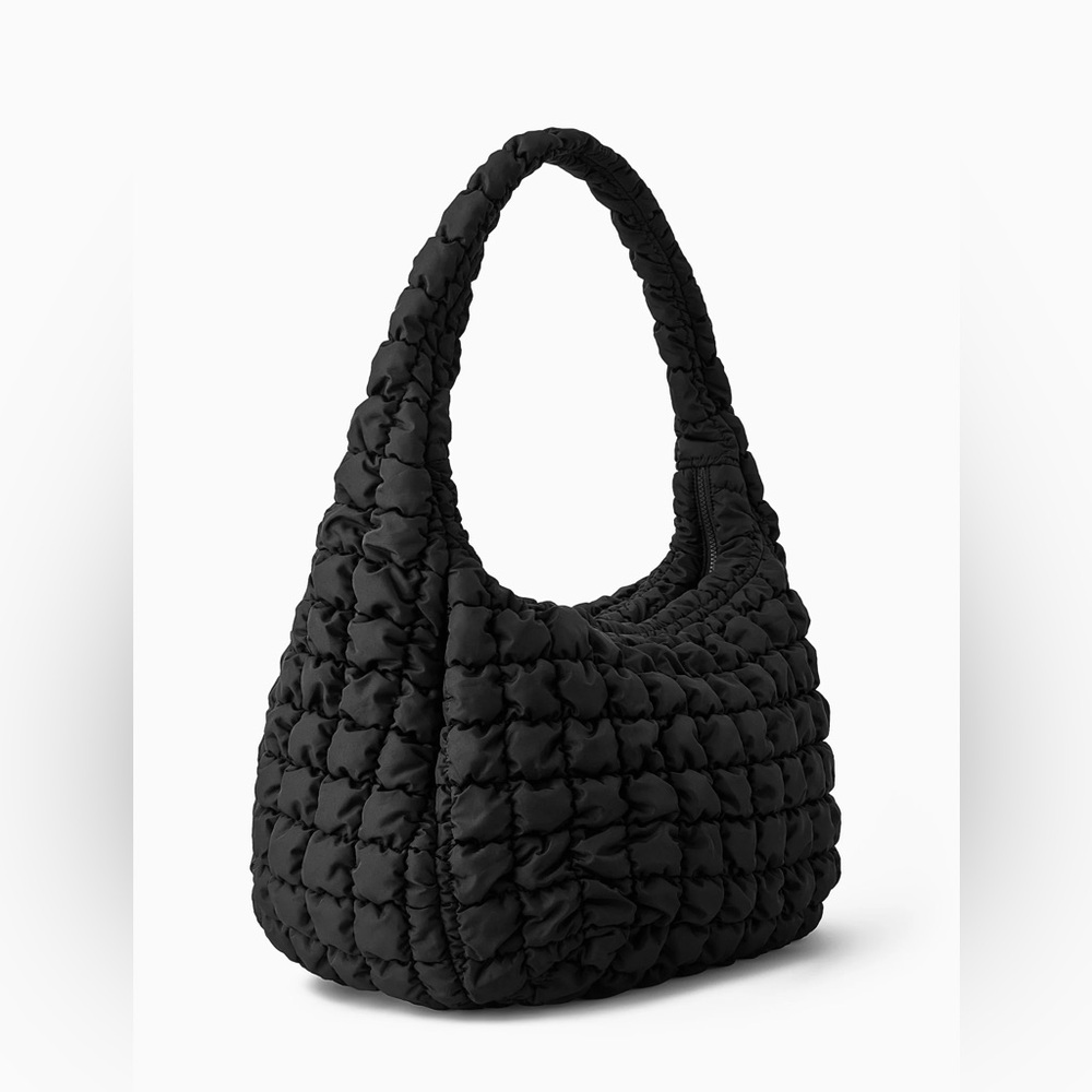 COS Oversized Quilted Crossbody Bag - Black